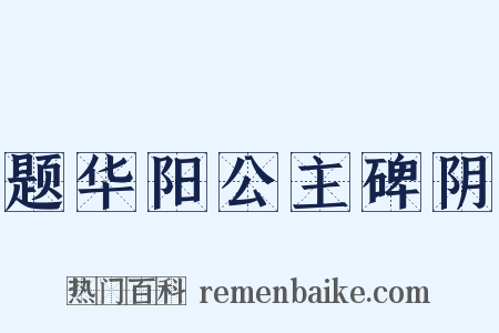 题华阳公主碑阴是什么意思的图片